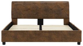 Giroletto marrone in similpelle scamosciata 120x200 cm
