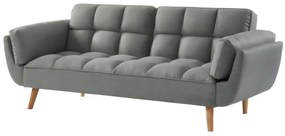Divano letto 3 posti clic-clac in Tessuto Grigio chiné - LOELINE