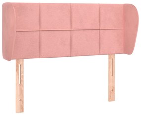 Testiera ad orecchio rosa 83x23x78/88 cm in velluto