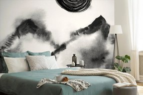 Carta da parati autoadesiva – Pittura giapponese in bianco e nero
