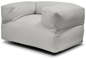 Puof a sacco grigio chiaro con rivestimento in bouclé MooG – SLOWDOWN