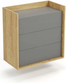 Comò modulare Mobius S3 in legno naturale/grigio - H83