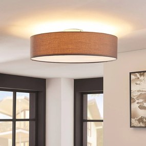 Plafoniera soffitto Sebatin Lindby, dimmerabile, Alluminio / Grigio / Zincato, Camera da letto, Tessuto / Stoffa / Seta, Moderno, Plafoniera