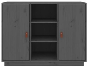 Credenza grigia 100x40x75 cm in legno massello di pino