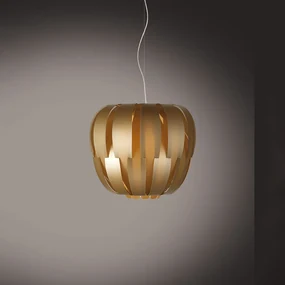 Sospensione Moderna 1 Luce Queen In Polilux Oro D19 Made In Italy