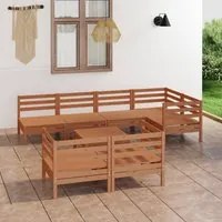 Set Salotto da Giardino 8 pz in Legno Massello di Pino Miele 3082922