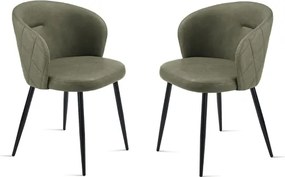 Sedia in ecopelle Oliva e sruttura in metallo SLANG 2 sedie