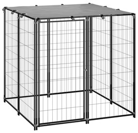 Gabbia Per Cani Nera 110x110x110 Cm İn Acciaio /