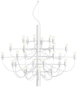 Flos 2097/30 Frosted Bulbs Lampada a sospensione 88 cm a bulbi opachi e luce diffusa in acciaio e Ottone bianco opaco