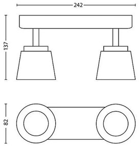 Philips 53342/31/16 - Faretto LED DENDER 2xLED/4W/230V