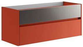 Mobile da bagno sospeso sotto lavabo L 119.5 x H 50 x P 45.5 cm grigio opaco, 2 cassetti Niwa