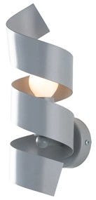 Applique Moderna Helix 1 Luce In Ferro Laccato Grigio