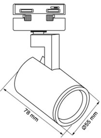 Faretto per sistema a binario LYNX 1xGU10/10W/230V nero