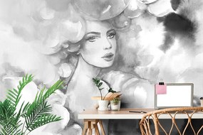 Carta da parati – Fascino femminile in bianco e nero