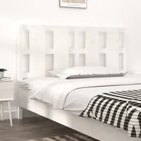 Testiera per Letto Bianca 125,5x4x100 cm Legno Massello di Pino cod 11930