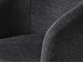 Sedia da pranzo grigio scuro in imbottito con braccioli Easton – Unique Furniture