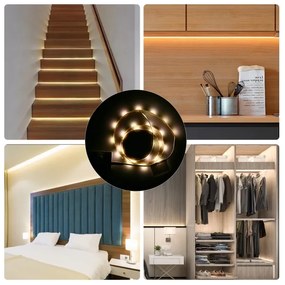 Aigostar - Striscia LED dimmerabile con sensore 1m LED/2W/4xAAA 3000K IP65