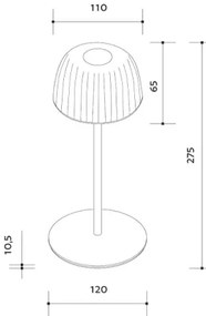 Lampada da tavolo ricaricabile a LED Dimmerabile per esterni VIVIEN LED/3W/5V 2700K IP54 nero