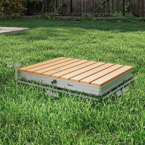 Doccia da Giardino Portatile 70x55 cm Getti d'Acqua Regolabili fino a 4 m in Polistirene Effetto Legno...