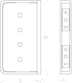 OMNIRES LU30330CR - Mensola a muro per doccia LUGANO 20 cm cromo lucido