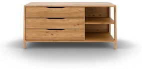 Cassettiera bassa in legno di quercia in colore naturale 140x64 cm Twig - The Beds