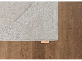 Tappeto in lana grigio chiaro 133x190 cm Morphic Botanica - Agnella