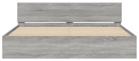 Giroletto con testiera grigio sonoma 180x200 cm