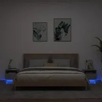 Comodini con Luci LED 2pz Grigio Cemento 40x39x37 cm 836805