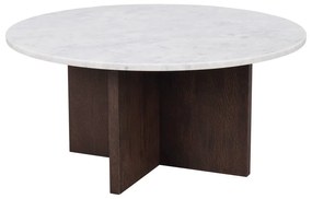 Tavolino rotondo in marmo bianco-marrone 90x90 cm Brooksville - Rowico
