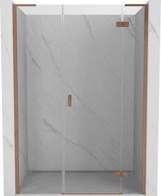 Mexen Mist-H L porta doccia a battente destra 130 cm, trasparente, rame spazzolato - 8A5L-130-001-65-00-P