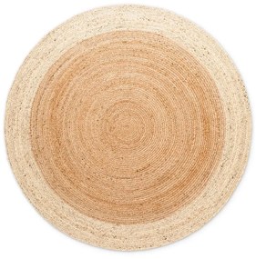 Tappeto rotondo di colore naturale in iuta reversibile e tessuto a mano ø 160 cm Jutta Gold – Hanse Home