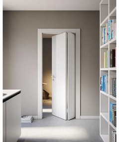 Porta pieghevole a libro asimmetrica Rimini bianco matrix L 70 x H 210 cm destra