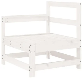 Set divani da giardino 10 pz bianco in legno massello di pino