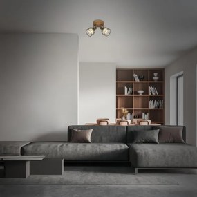 Brilo - Faretto VINTAGE 2xE27/25W/230V marrone