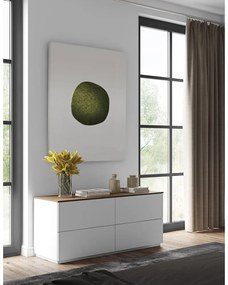 Cassettiera bassa bianca/marrone 120x54 cm Join - TemaHome