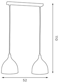 Lampadario a sospensione con filo NOAK 2xE27/15W/230V bianco