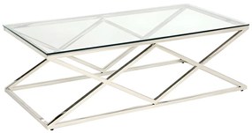 Tavolino Vetro temperato e acciaio Cromato - CHARLOTTE di Pascal MORABITO