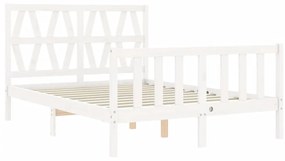 Giroletto con testiera bianco 4ft small double legno massello