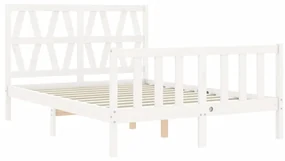 Giroletto con testiera bianco 4ft small double legno massello