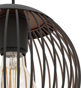 Eglo 901869 - Lampadario a cavo ALMANZORA 3xE27/60W/230V nero