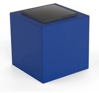 Pouf da Giardino 50x50 cm con Cuscino in Resina Arkema Iris Comfort Blue