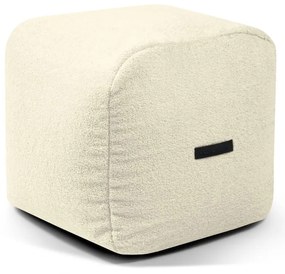 Puof a sacco color crema con rivestimento in bouclé Plus 50 Lounge – SLOWDOWN