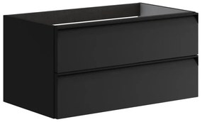 Mobile da bagno sotto lavabo Fusion antracite laccato opaco L 79.5 x H 40 x P 45.5 cm 2 cassetti, lavabo non incluso