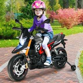 Costway Moto per bambini con luci LED, Moto con batteria 12 V e rotelle e musica MP3