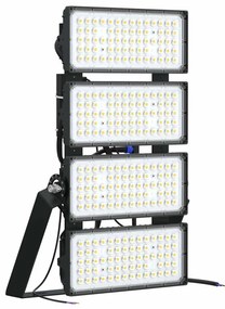Faro Modulare LED 800W IP66, 167lm/W, Dimmerabile DALI - INVENTRONICS Colore  Bianco Naturale 4.000K, Scegli l'angolo di illuminazione 90°, Scegli le staffe dei moduli Fisse