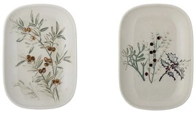 Set di 2 piatti da dessert in gres bianco con motivo natalizio Hollie - Bloomingville