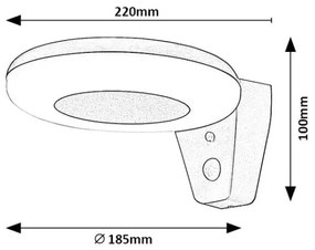 Rabalux 77010 - Luce solare a LED con sensore CERTOVO LED/4W/3,7V IP44