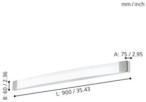 Eglo 98193 - Applique a LED da bagno SIDERNO LED/24W/230V IP44