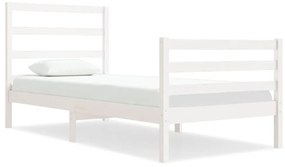 Giroletto bianco in legno massello di pino 90x190 cm single