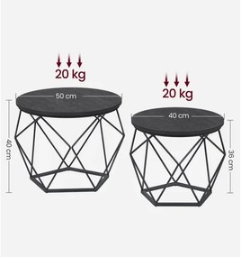 Set di 2 tavolini da salotto TALIA neri